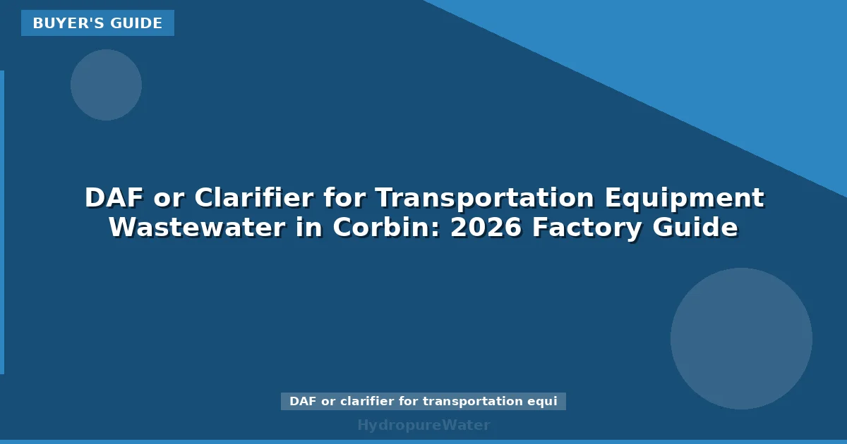 DAF or Clarifier for Transportation Equipment Wastewater in Corbin: 2026 Factory Guide