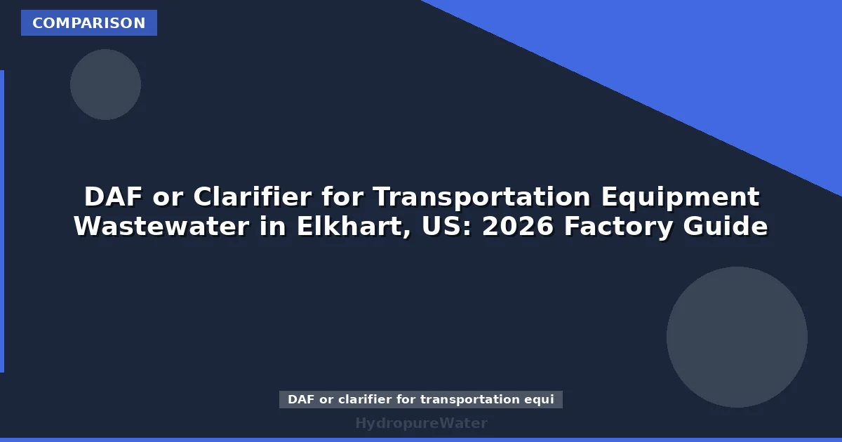 DAF or Clarifier for Transportation Equipment Wastewater in Elkhart, US: 2026 Factory Guide