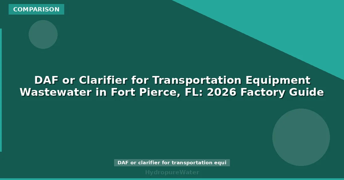 DAF or Clarifier for Transportation Equipment Wastewater in Fort Pierce, FL: 2026 Factory Guide