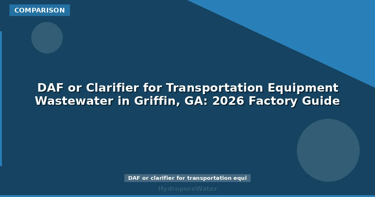 DAF or Clarifier for Transportation Equipment Wastewater in Griffin, GA: 2026 Factory Guide