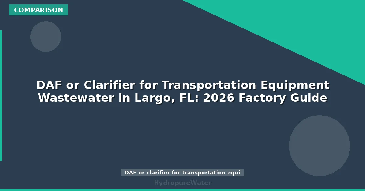 DAF or Clarifier for Transportation Equipment Wastewater in Largo, FL: 2026 Factory Guide