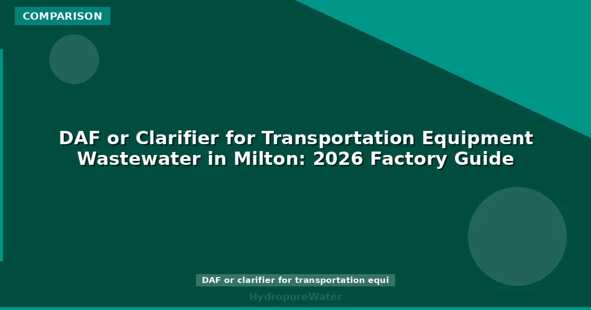 DAF or Clarifier for Transportation Equipment Wastewater in Milton: 2026 Factory Guide