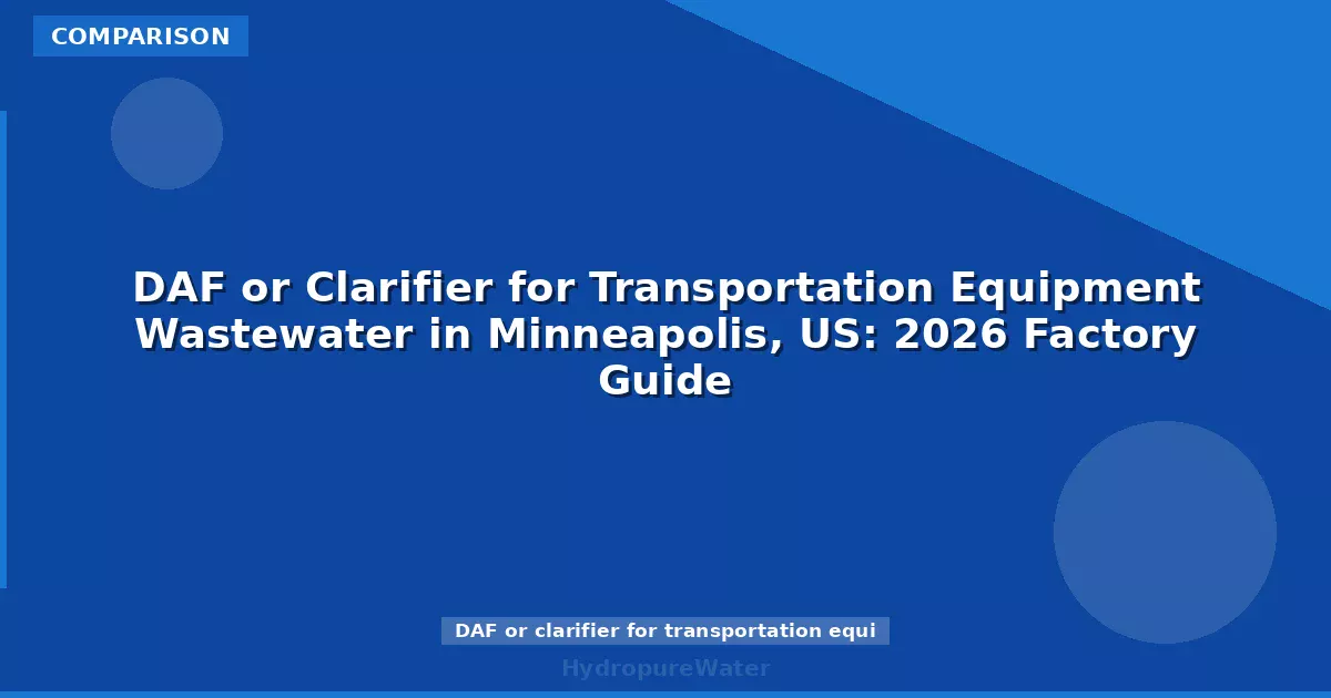 DAF or Clarifier for Transportation Equipment Wastewater in Minneapolis, US: 2026 Factory Guide