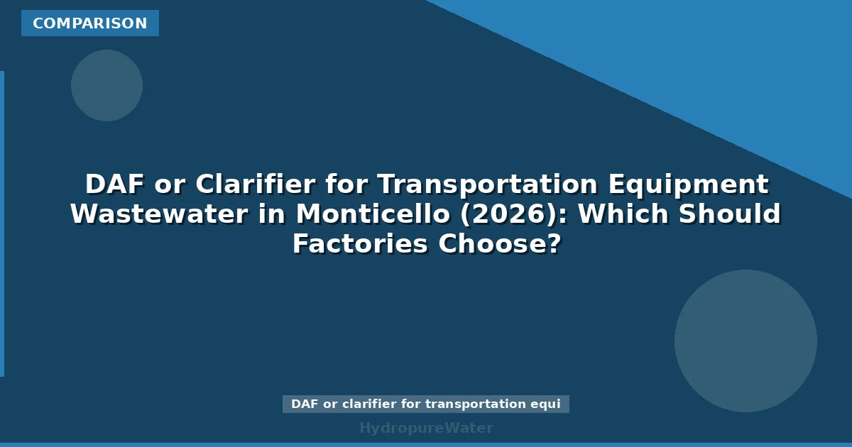 DAF or Clarifier for Transportation Equipment Wastewater in Monticello (2026): Which Should Factories Choose?
