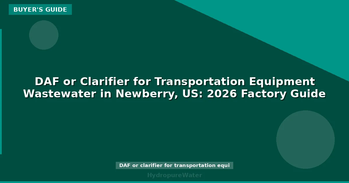 DAF or Clarifier for Transportation Equipment Wastewater in Newberry, US: 2026 Factory Guide
