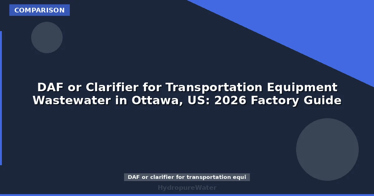 DAF or Clarifier for Transportation Equipment Wastewater in Ottawa, US: 2026 Factory Guide