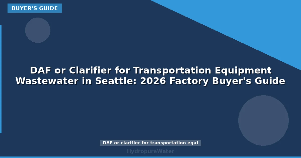 DAF or Clarifier for Transportation Equipment Wastewater in Seattle: 2026 Factory Buyer's Guide
