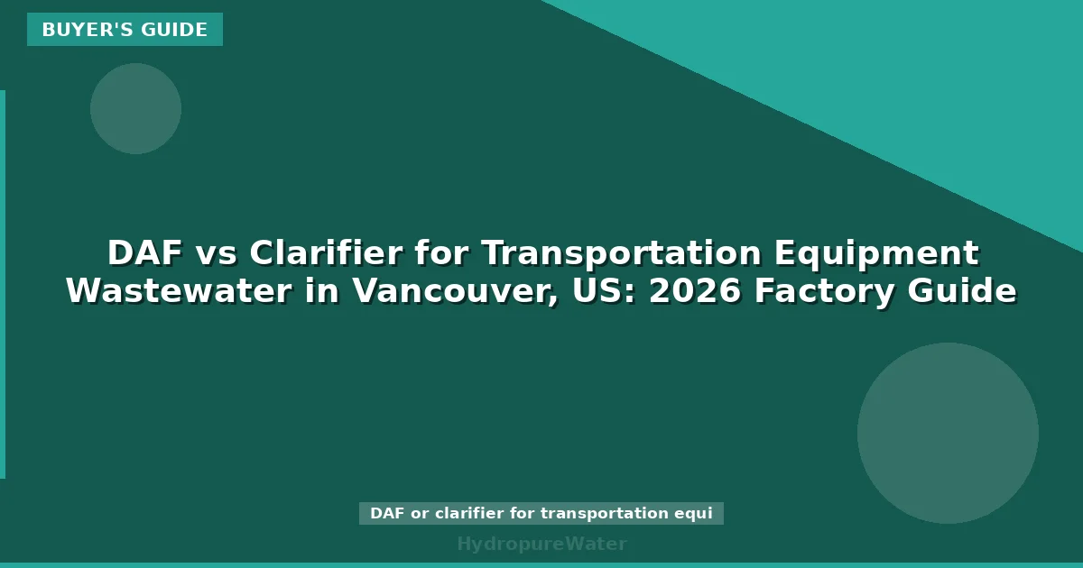 DAF vs Clarifier for Transportation Equipment Wastewater in Vancouver, US: 2026 Factory Guide