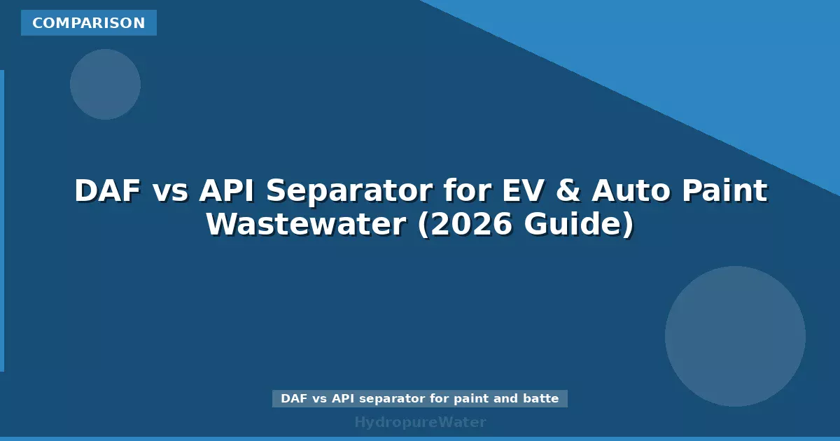 DAF vs API Separator for EV & Auto Paint Wastewater (2026 Guide)