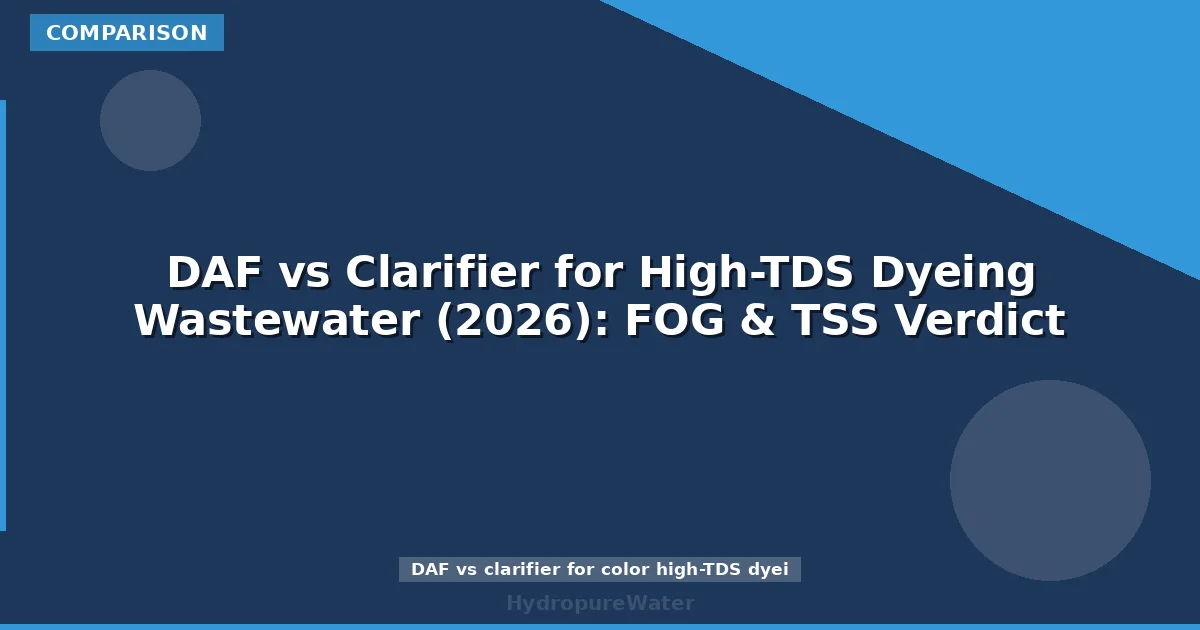 DAF vs Clarifier for High-TDS Dyeing Wastewater (2026): FOG & TSS Verdict