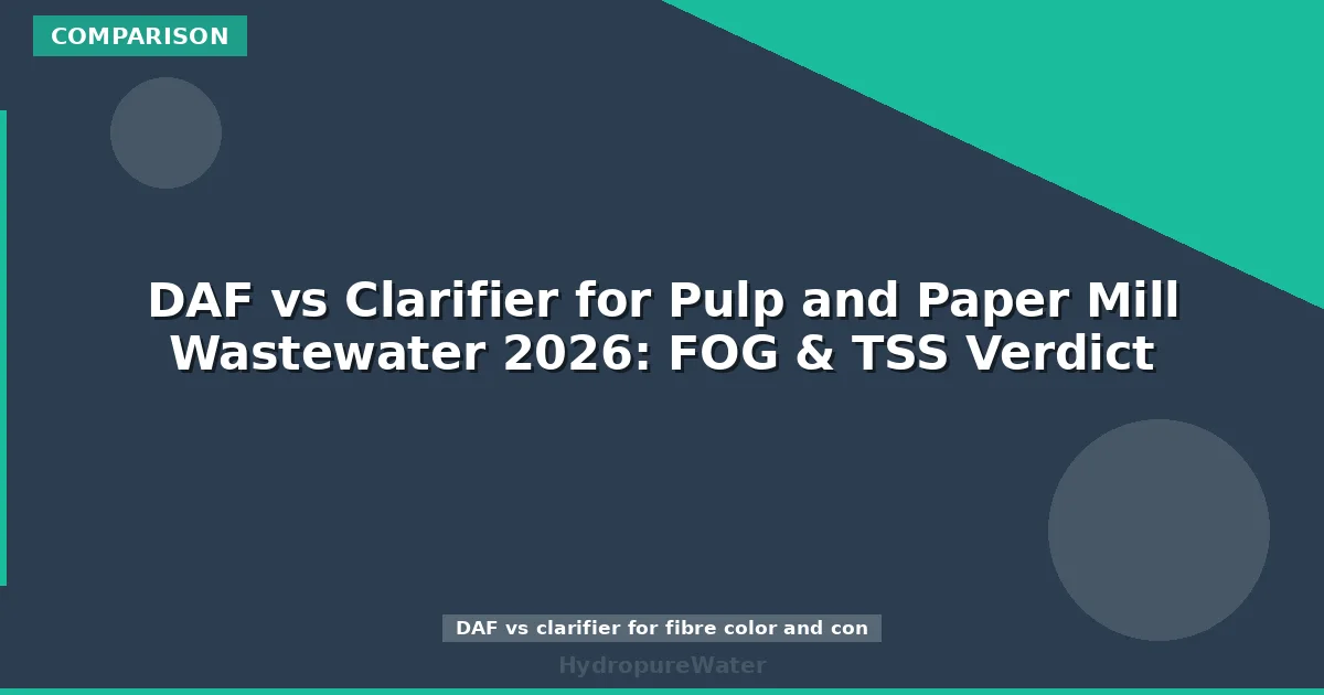 DAF vs Clarifier for Pulp and Paper Mill Wastewater 2026: FOG & TSS Verdict