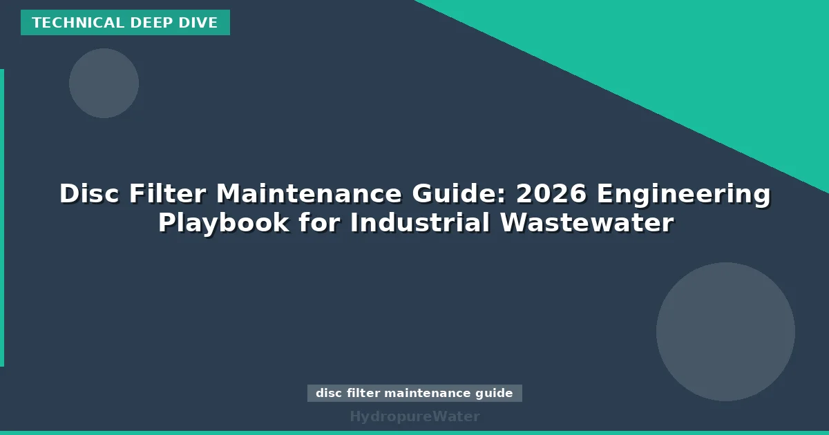 Disc Filter Maintenance Guide: 2026 Engineering Playbook for Industrial Wastewater