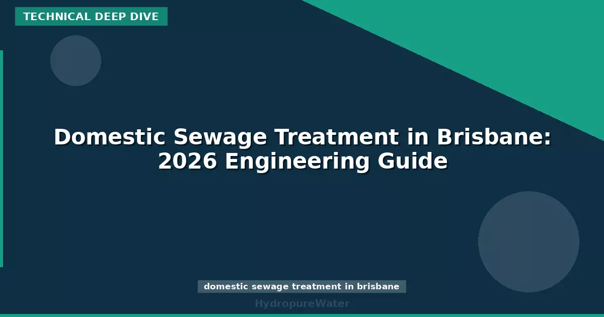 Domestic Sewage Treatment in Brisbane: 2026 Engineering Guide