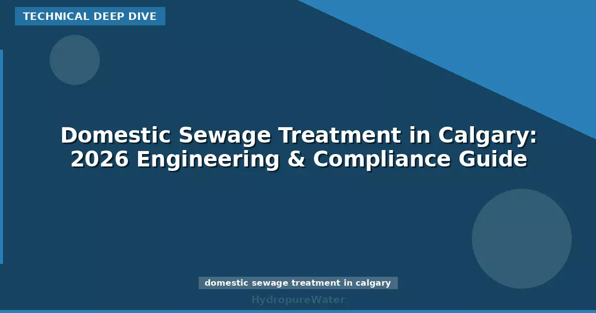 Domestic Sewage Treatment in Calgary: 2026 Engineering & Compliance Guide