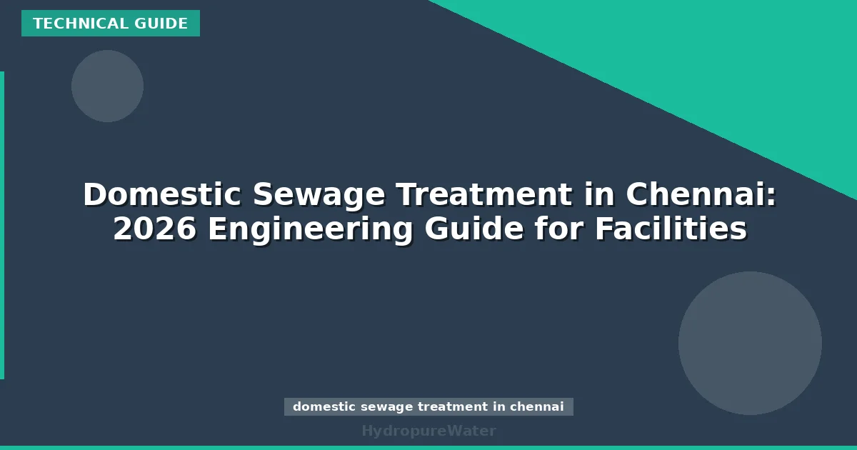 Domestic Sewage Treatment in Chennai: 2026 Engineering Guide for Facilities