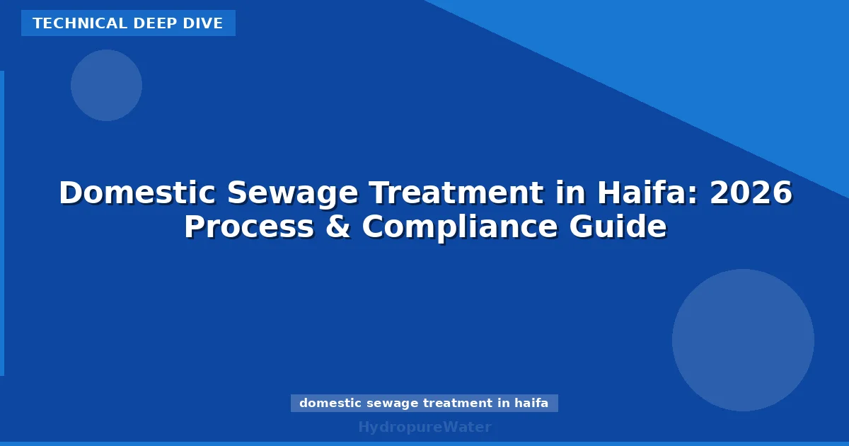 Domestic Sewage Treatment in Haifa: 2026 Process & Compliance Guide