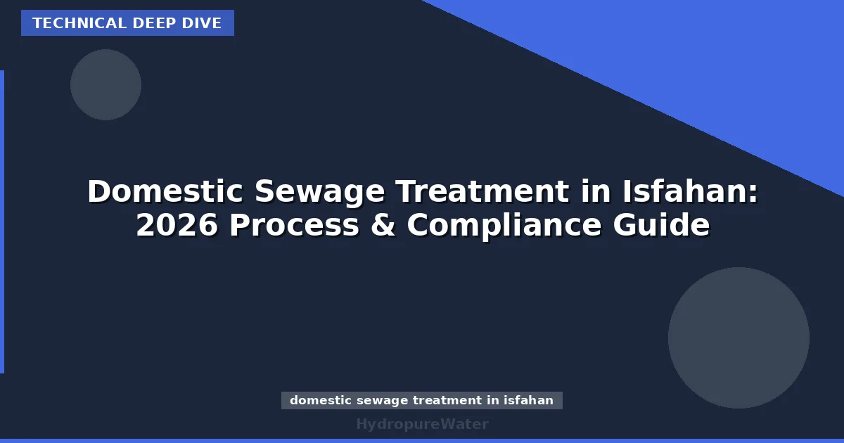 Domestic Sewage Treatment in Isfahan: 2026 Process & Compliance Guide