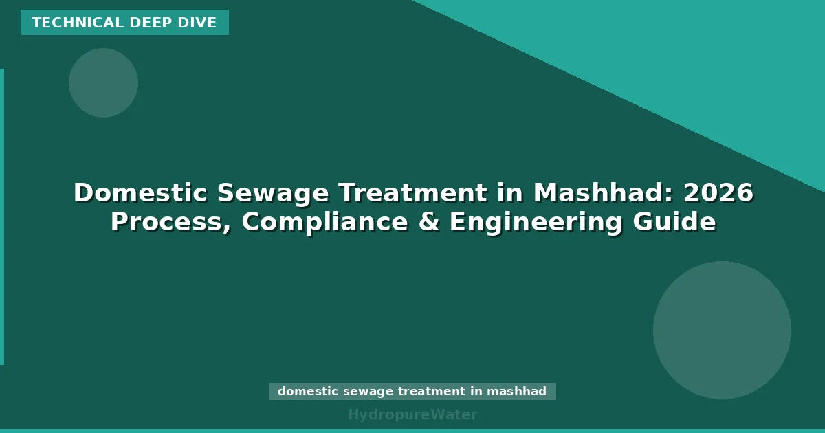 Domestic Sewage Treatment in Mashhad: 2026 Process, Compliance & Engineering Guide