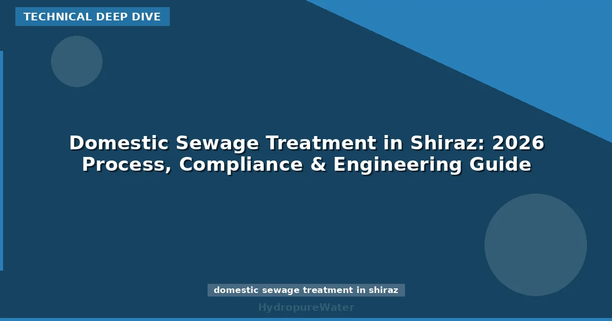 Domestic Sewage Treatment in Shiraz: 2026 Process, Compliance & Engineering Guide