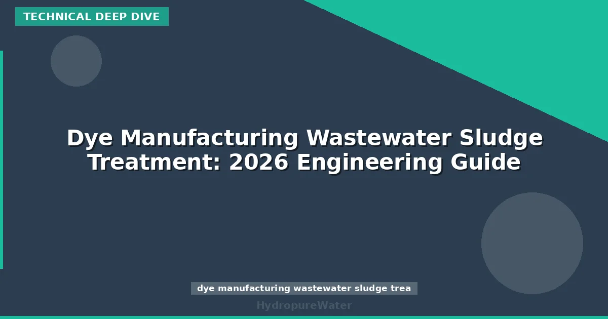 Dye Manufacturing Wastewater Sludge Treatment: 2026 Engineering Guide