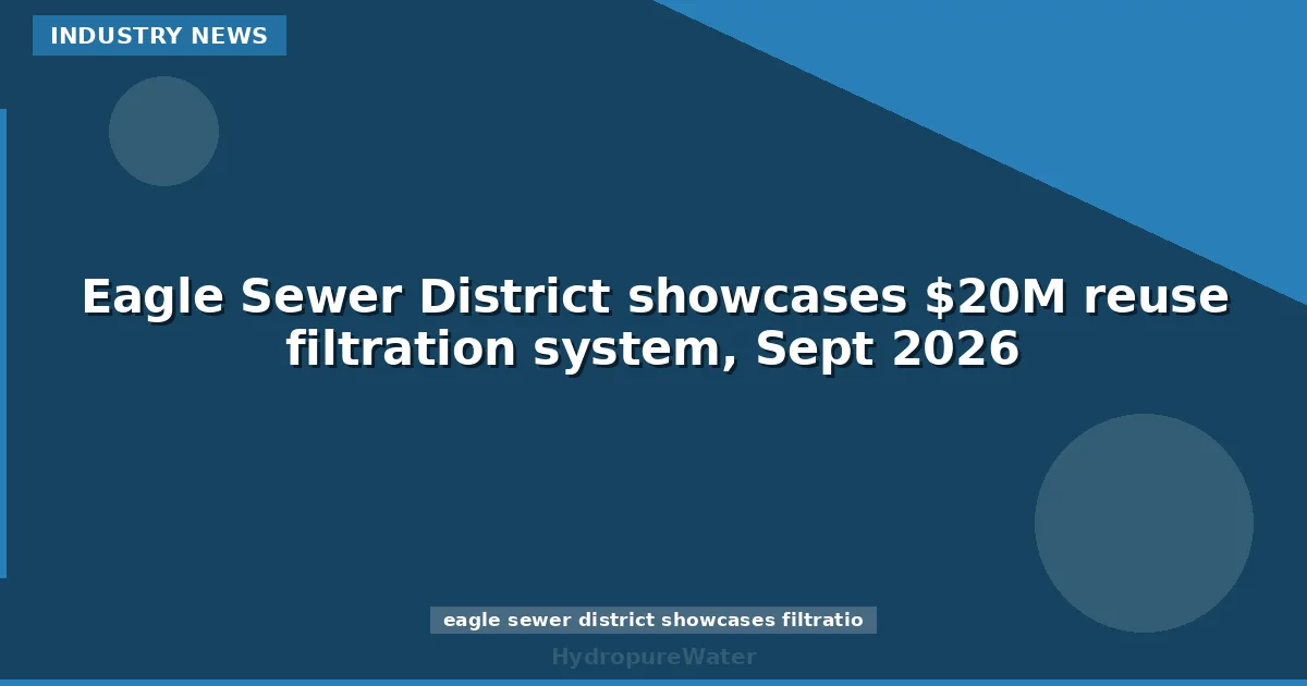 Eagle Sewer District présente son système de filtration pour la réutilisation à 20 M$, septembre 2026