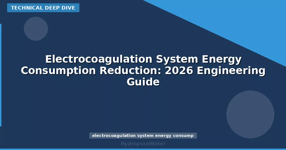 Réduction de la consommation énergétique d'un système d'électrocoagulation : guide d'ingénierie 2026