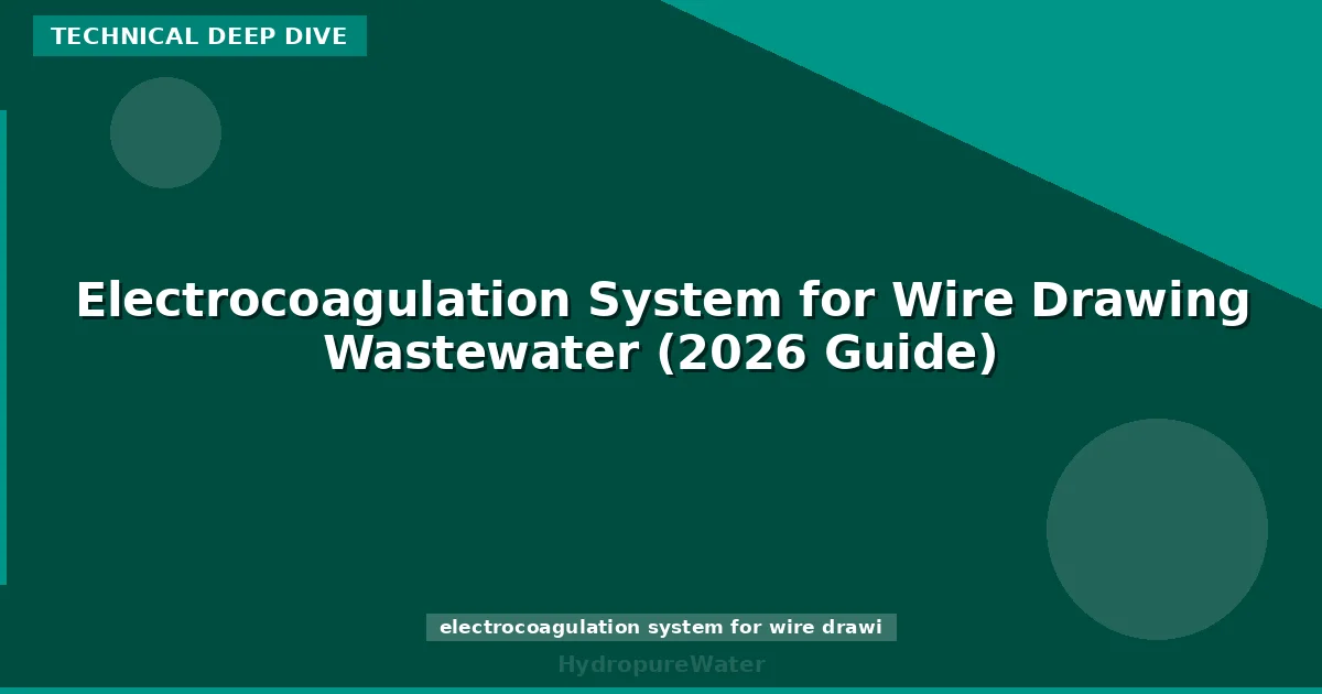 Electrocoagulation System for Wire Drawing Wastewater (2026 Guide)