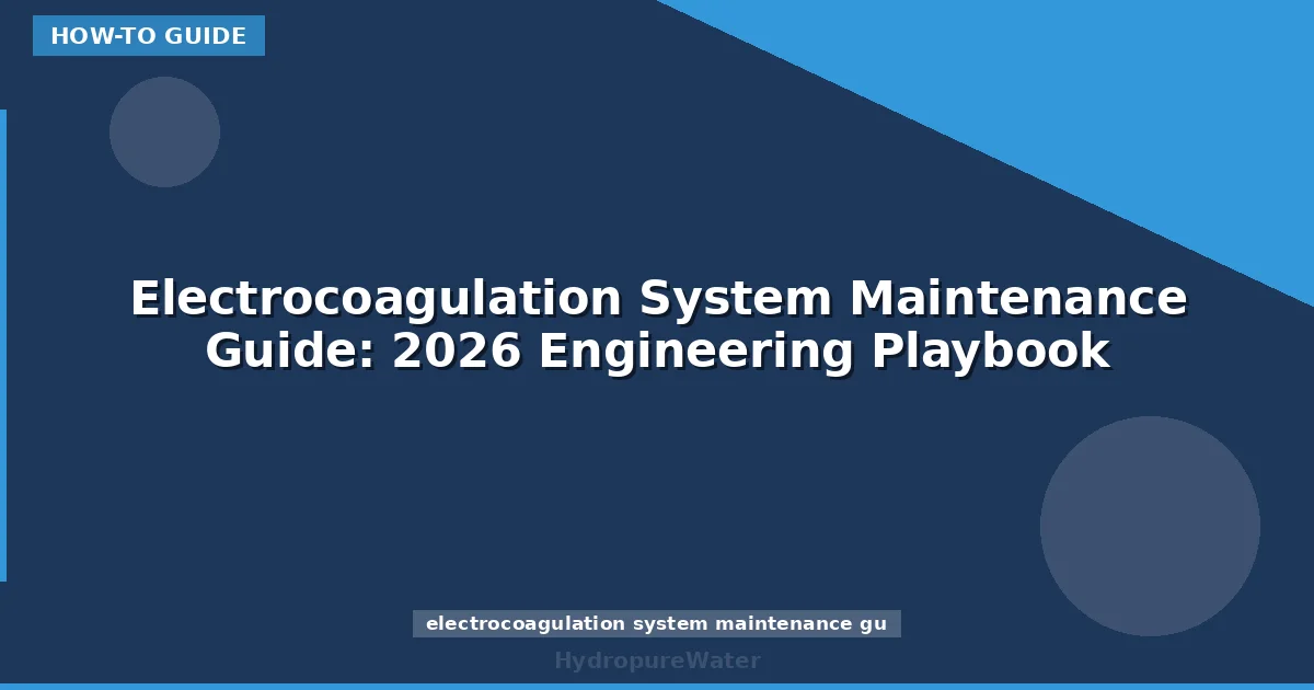 Electrocoagulation System Maintenance Guide: 2026 Engineering Playbook