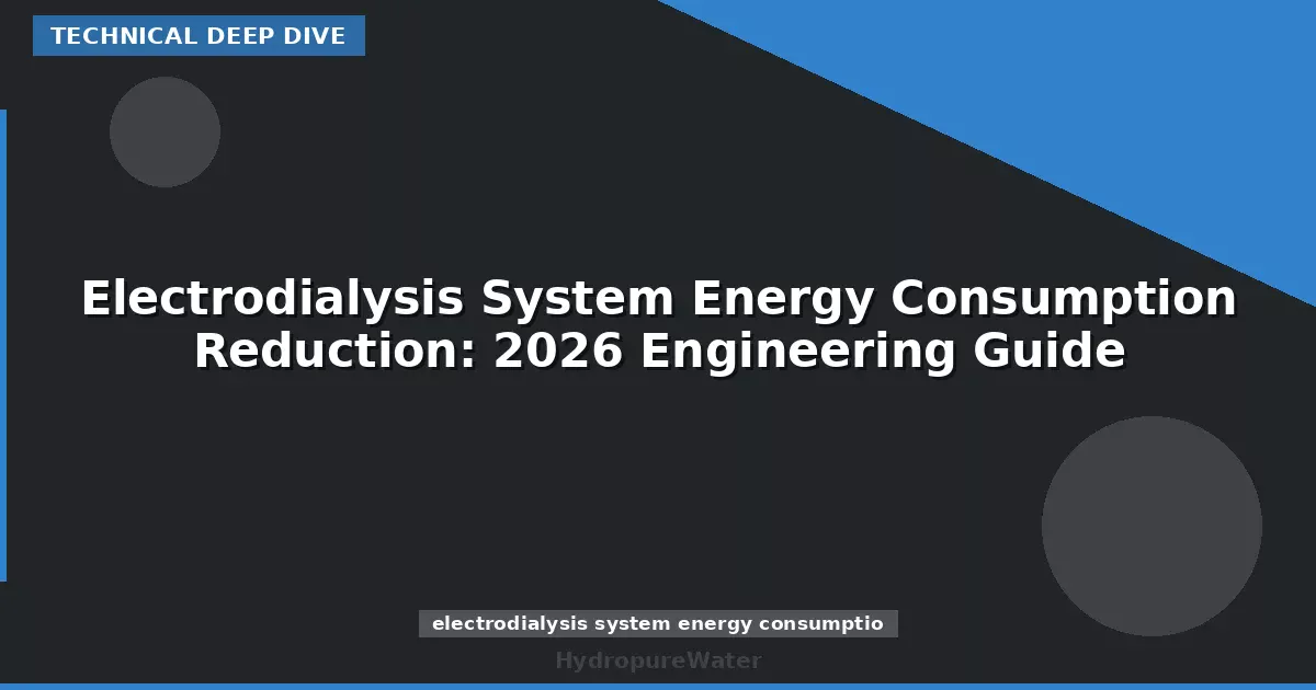 Réduction de la consommation énergétique d'un système d'électrodialyse : guide technique 2026