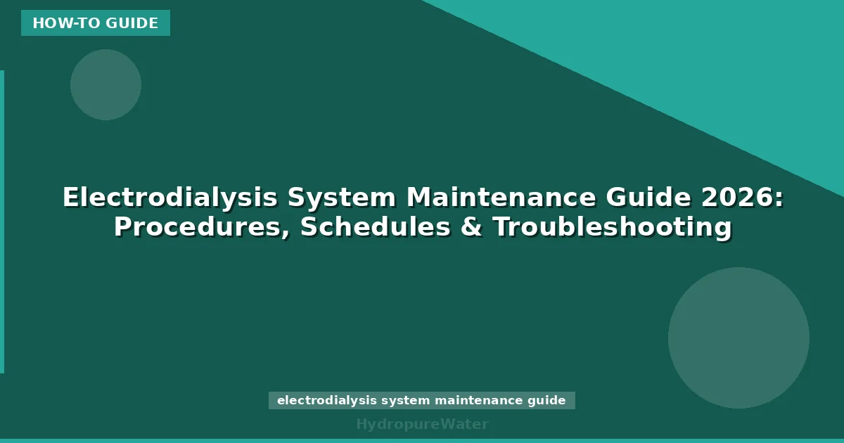 Electrodialysis System Maintenance Guide 2026: Procedures, Schedules & Troubleshooting