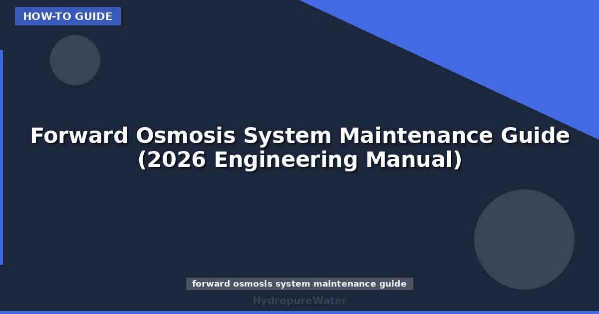Forward Osmosis System Maintenance Guide (2026 Engineering Manual)