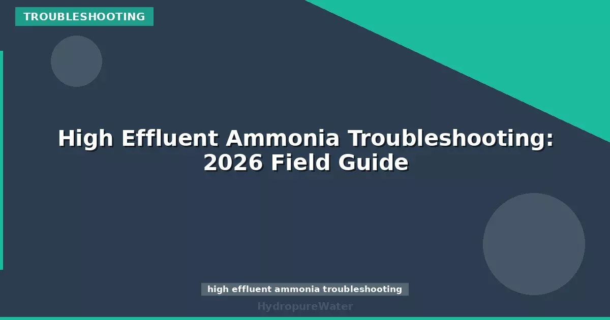 High Effluent Ammonia Troubleshooting: 2026 Field Guide