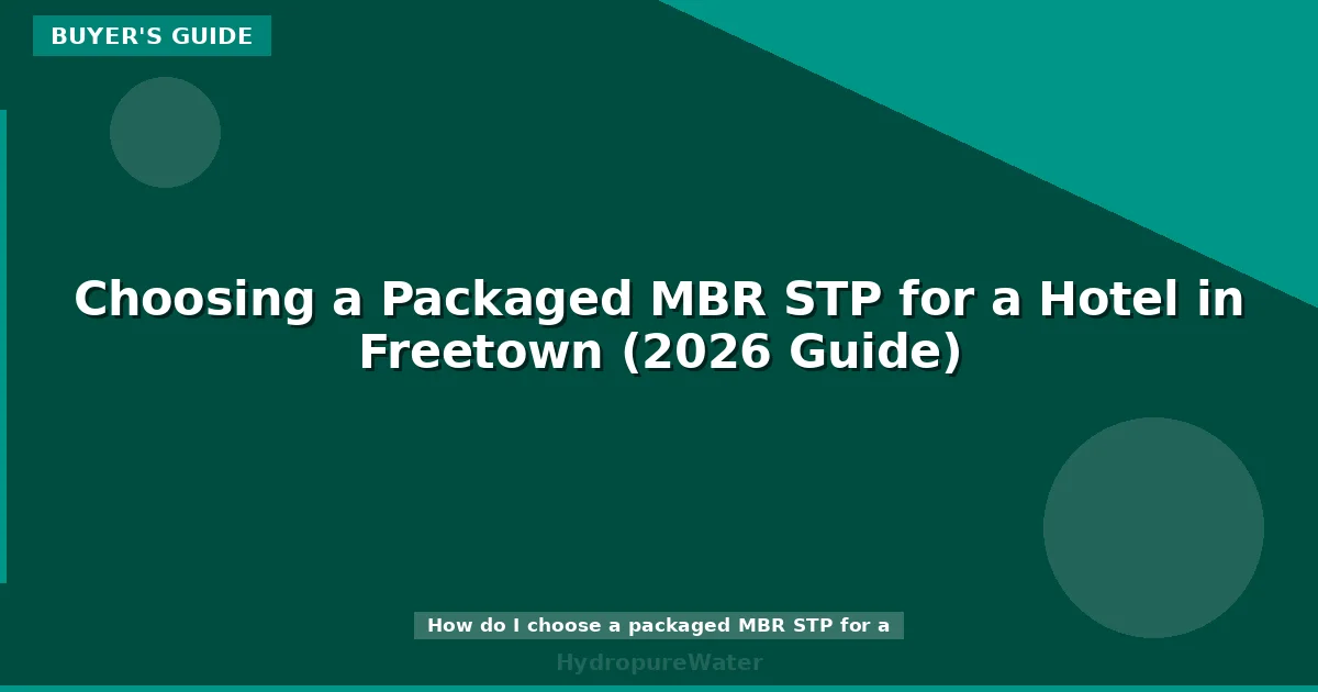 Choosing a Packaged MBR STP for a Hotel in Freetown (2026 Guide)