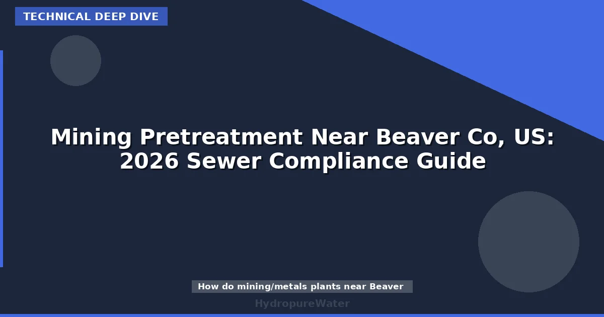 Mining Pretreatment Near Beaver Co, US: 2026 Sewer Compliance Guide