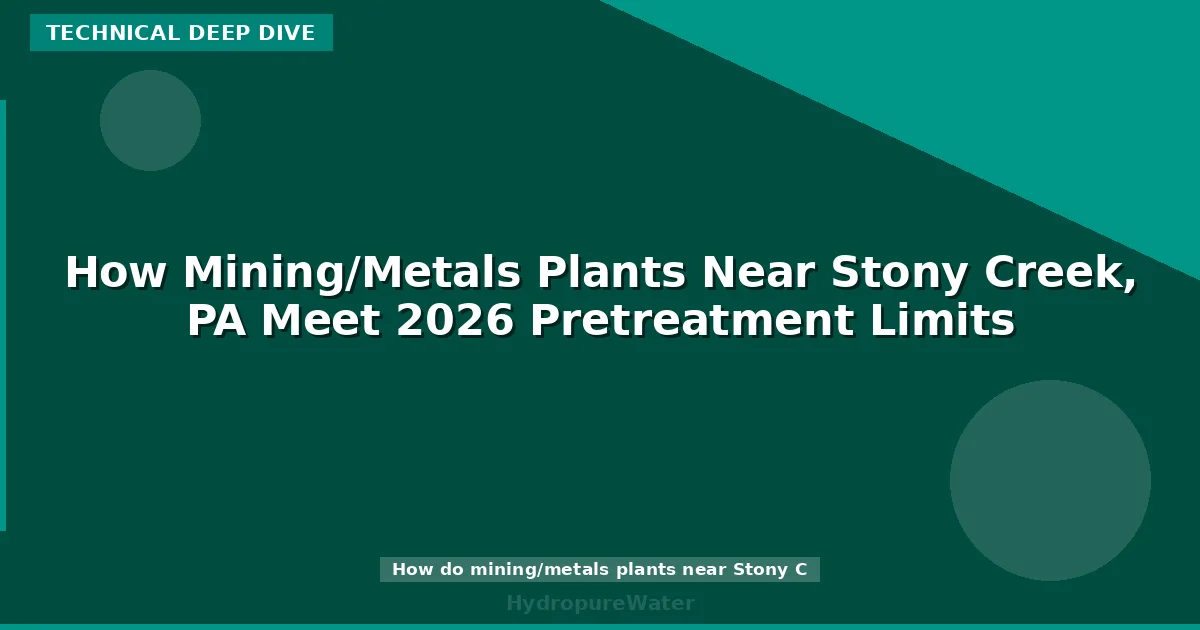 How Mining/Metals Plants Near Stony Creek, PA Meet 2026 Pretreatment Limits