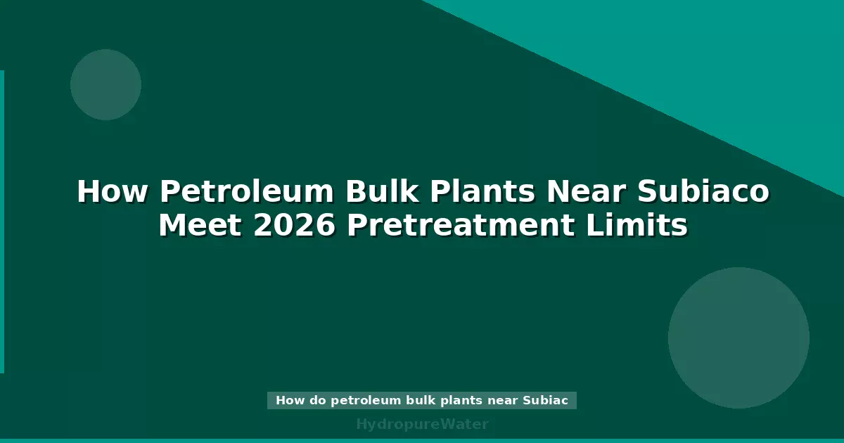 How Petroleum Bulk Plants Near Subiaco Meet 2026 Pretreatment Limits