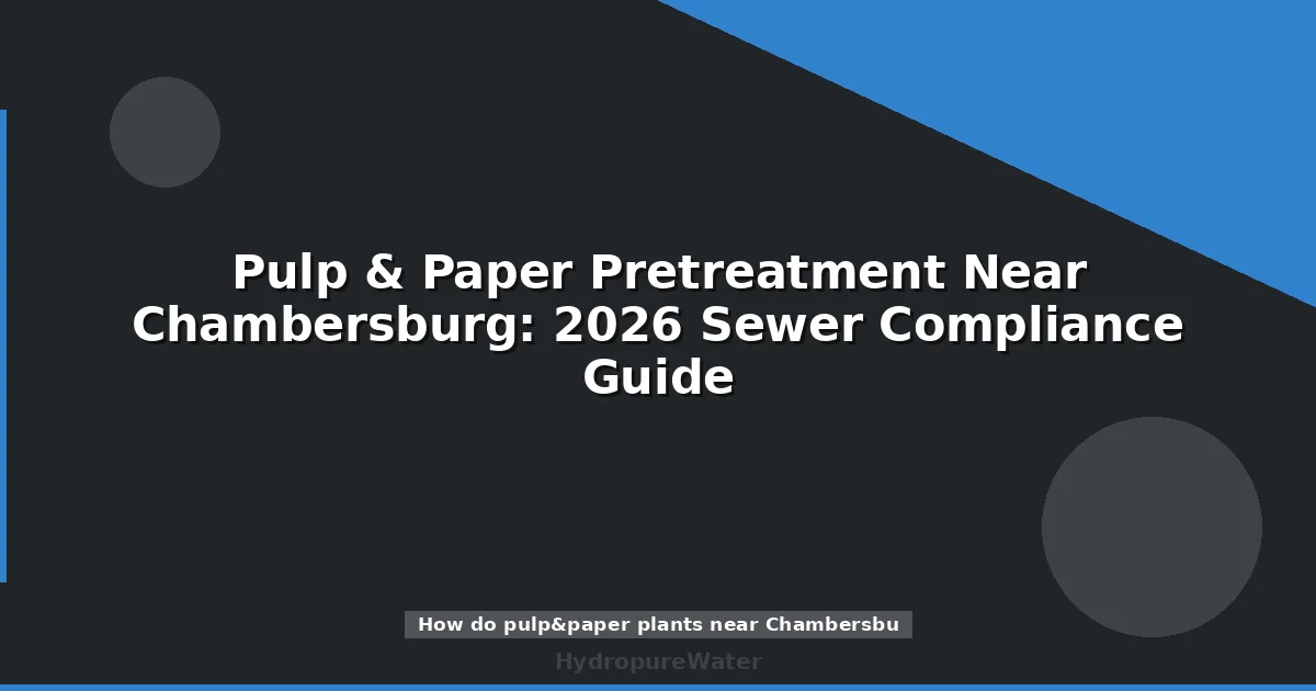 Pulp & Paper Pretreatment Near Chambersburg: 2026 Sewer Compliance Guide