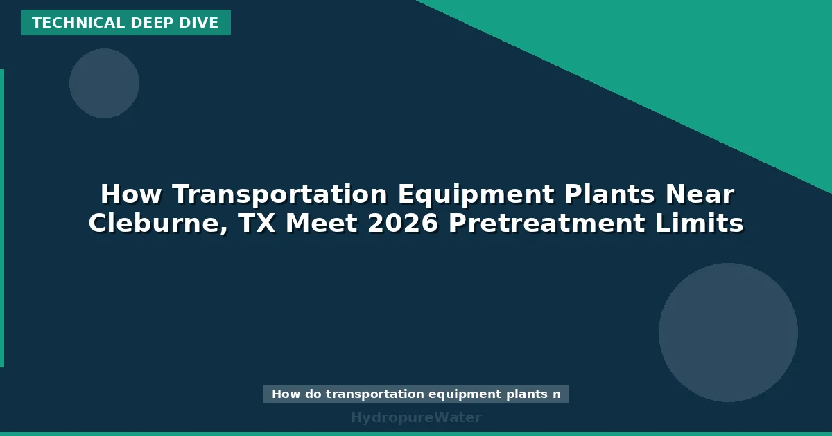 How Transportation Equipment Plants Near Cleburne, TX Meet 2026 Pretreatment Limits