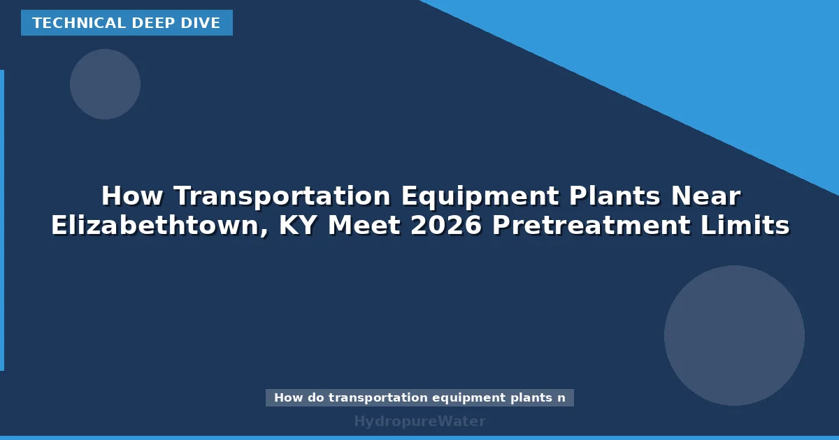 How Transportation Equipment Plants Near Elizabethtown, KY Meet 2026 Pretreatment Limits