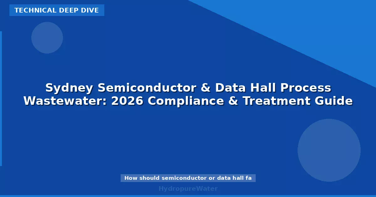 Sydney Semiconductor & Data Hall Process Wastewater: 2026 Compliance & Treatment Guide