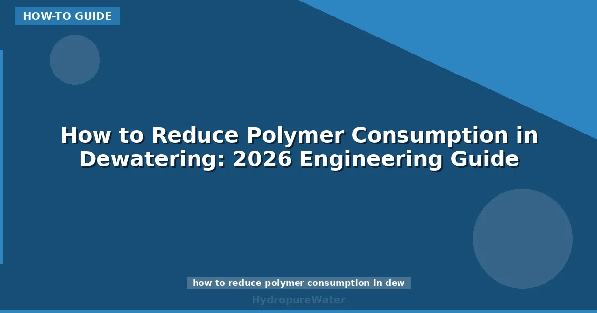 How to Reduce Polymer Consumption in Dewatering: 2026 Engineering Guide