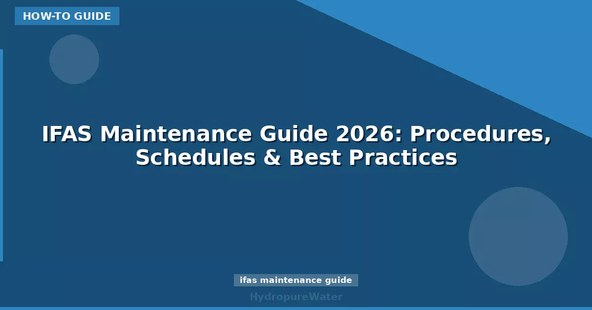 IFAS Maintenance Guide 2026: Procedures, Schedules & Best Practices