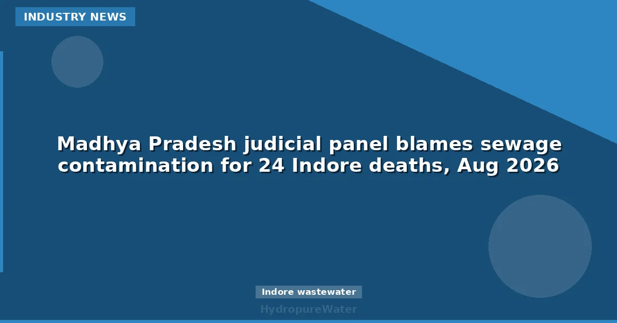 Commission judiciaire du Madhya Pradesh : la contamination par les eaux usées mise en cause dans 24 décès à Indore, août 2026
