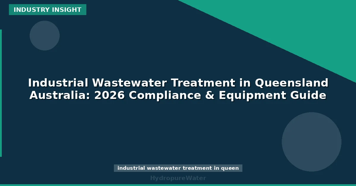 Industrial Wastewater Treatment in Queensland Australia: 2026 Compliance & Equipment Guide