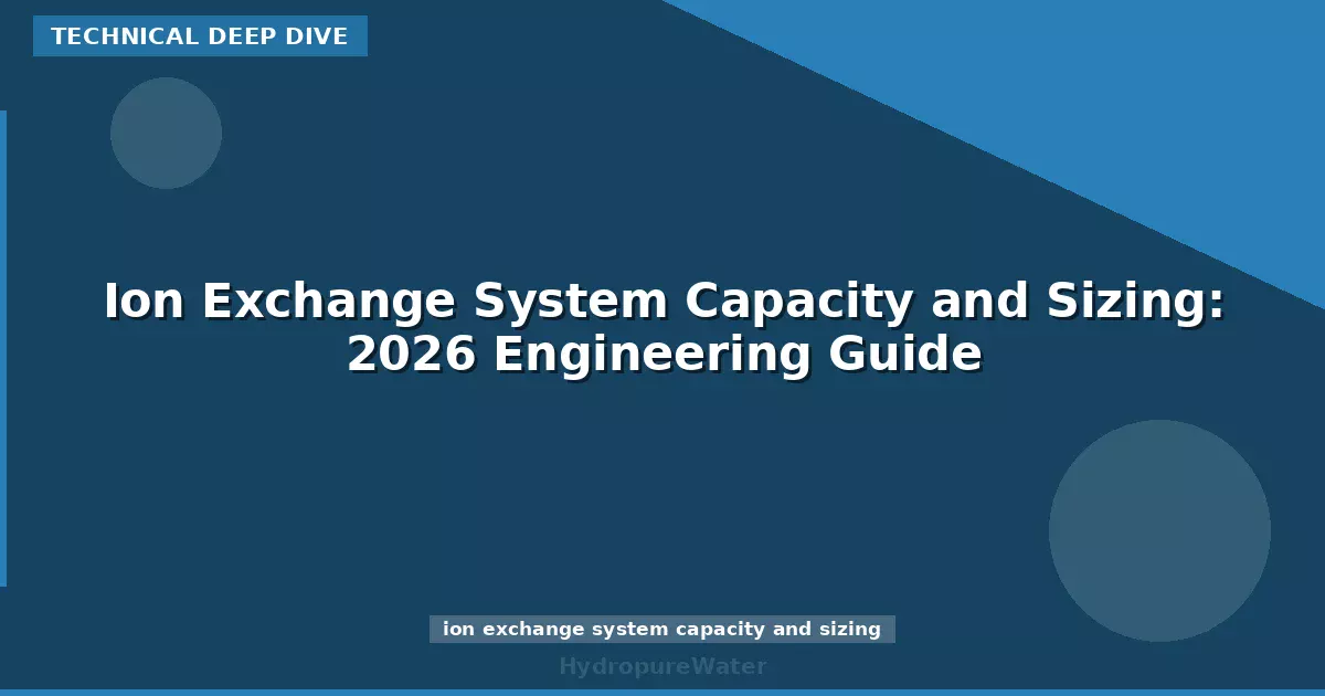 Ion Exchange System Capacity and Sizing: 2026 Engineering Guide