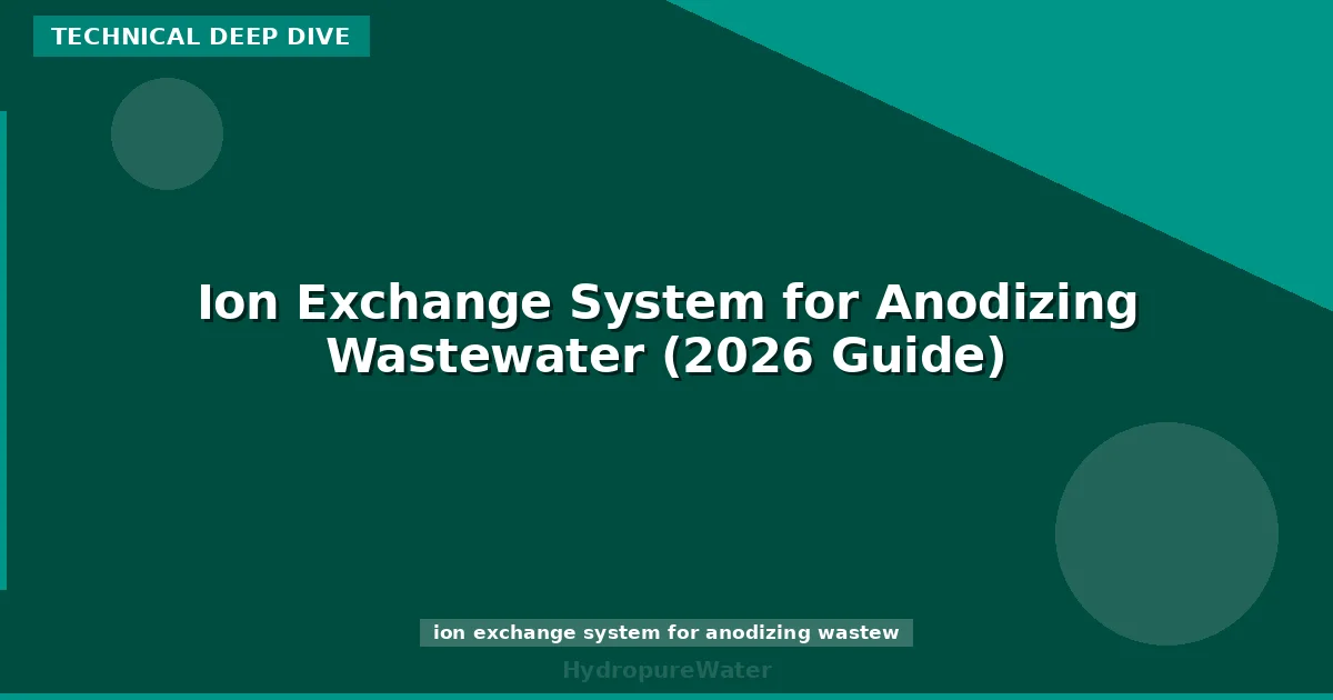 Ion Exchange System for Anodizing Wastewater (2026 Guide)