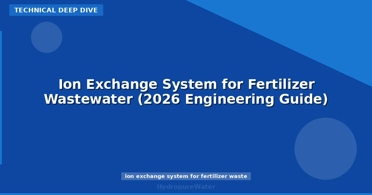 Ion Exchange System for Fertilizer Wastewater (2026 Engineering Guide)