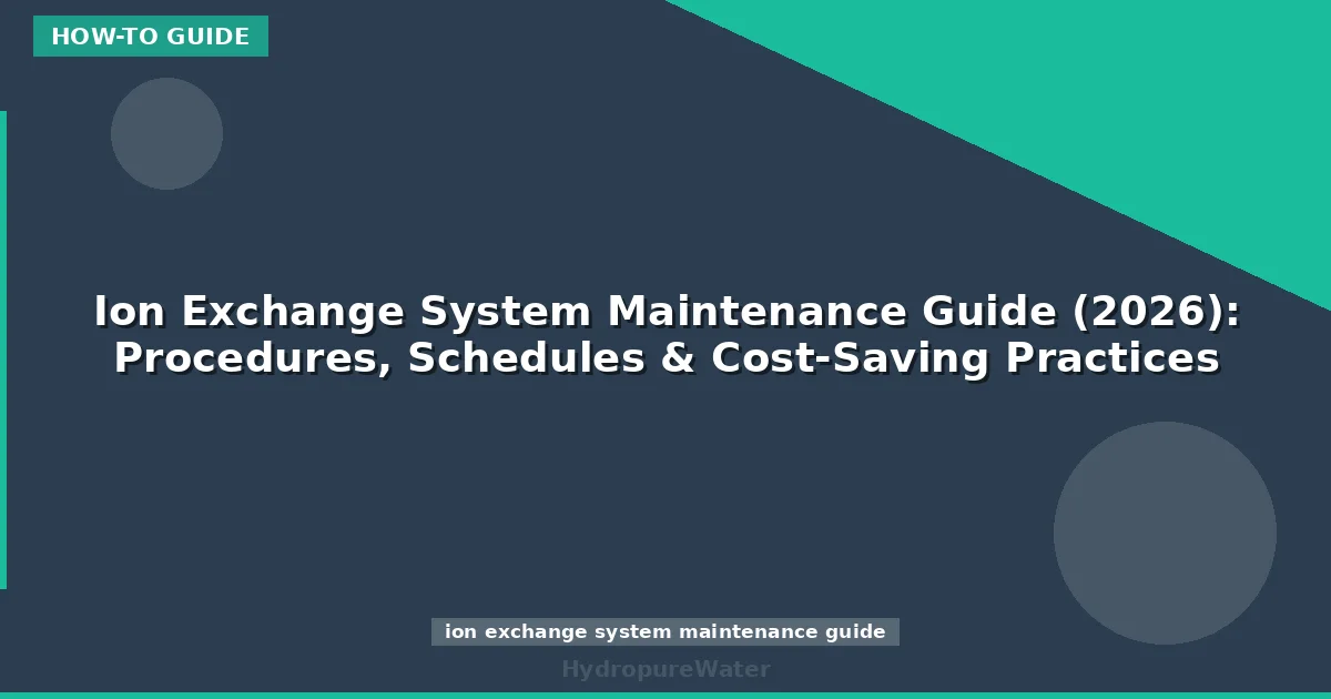 Ion Exchange System Maintenance Guide (2026): Procedures, Schedules & Cost-Saving Practices