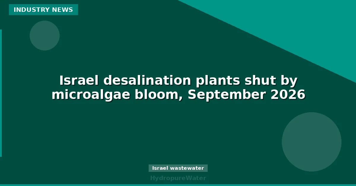 Usines de dessalement en Israël arrêtées par une efflorescence de microalgues, septembre 2026