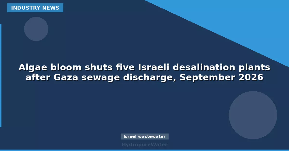Algae bloom shuts five Israeli desalination plants after Gaza sewage discharge, September 2026